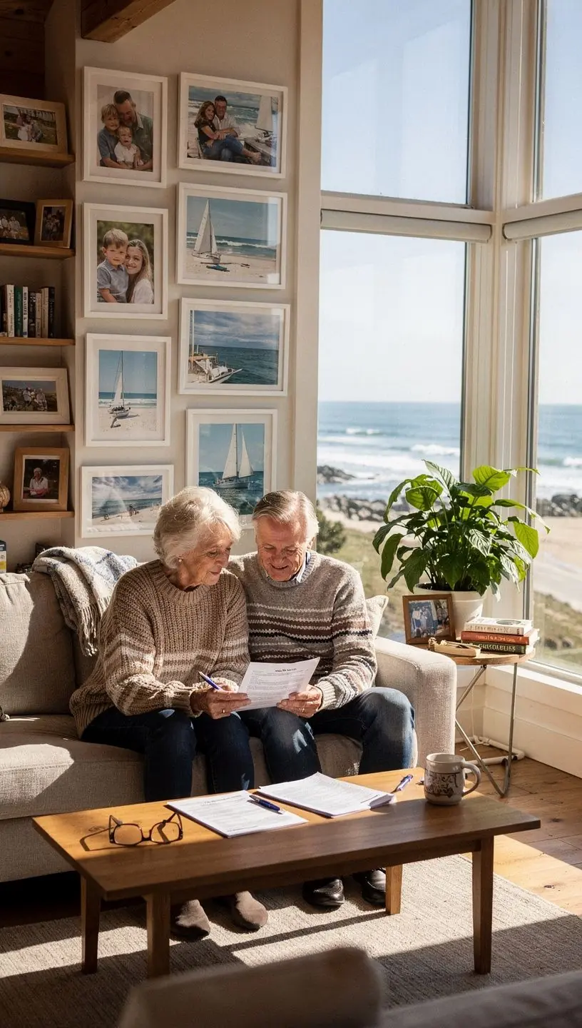 Rodzina spędzająca czas w ogrodzie przy wynajmowanej willi nadmorskiej.