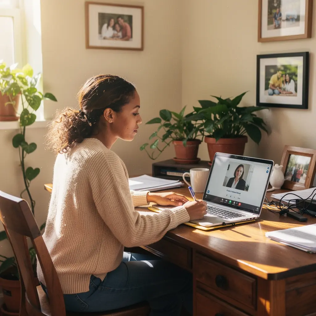 Osoba korzystająca z komputera w celu przygotowania roszczenia ubezpieczeniowego