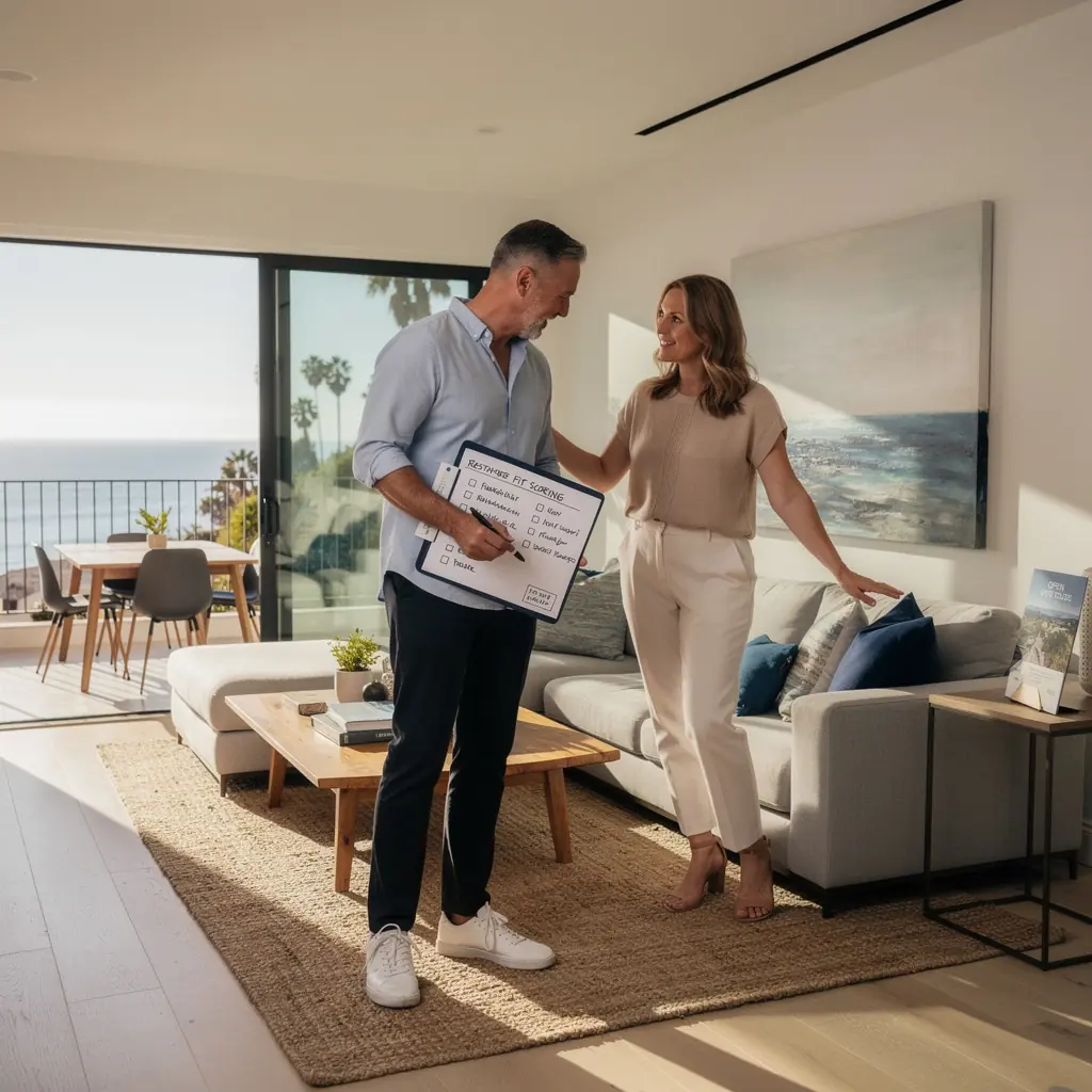 Widok na nadmorską nieruchomość do wynajęcia z pięknym widokiem na ocean.